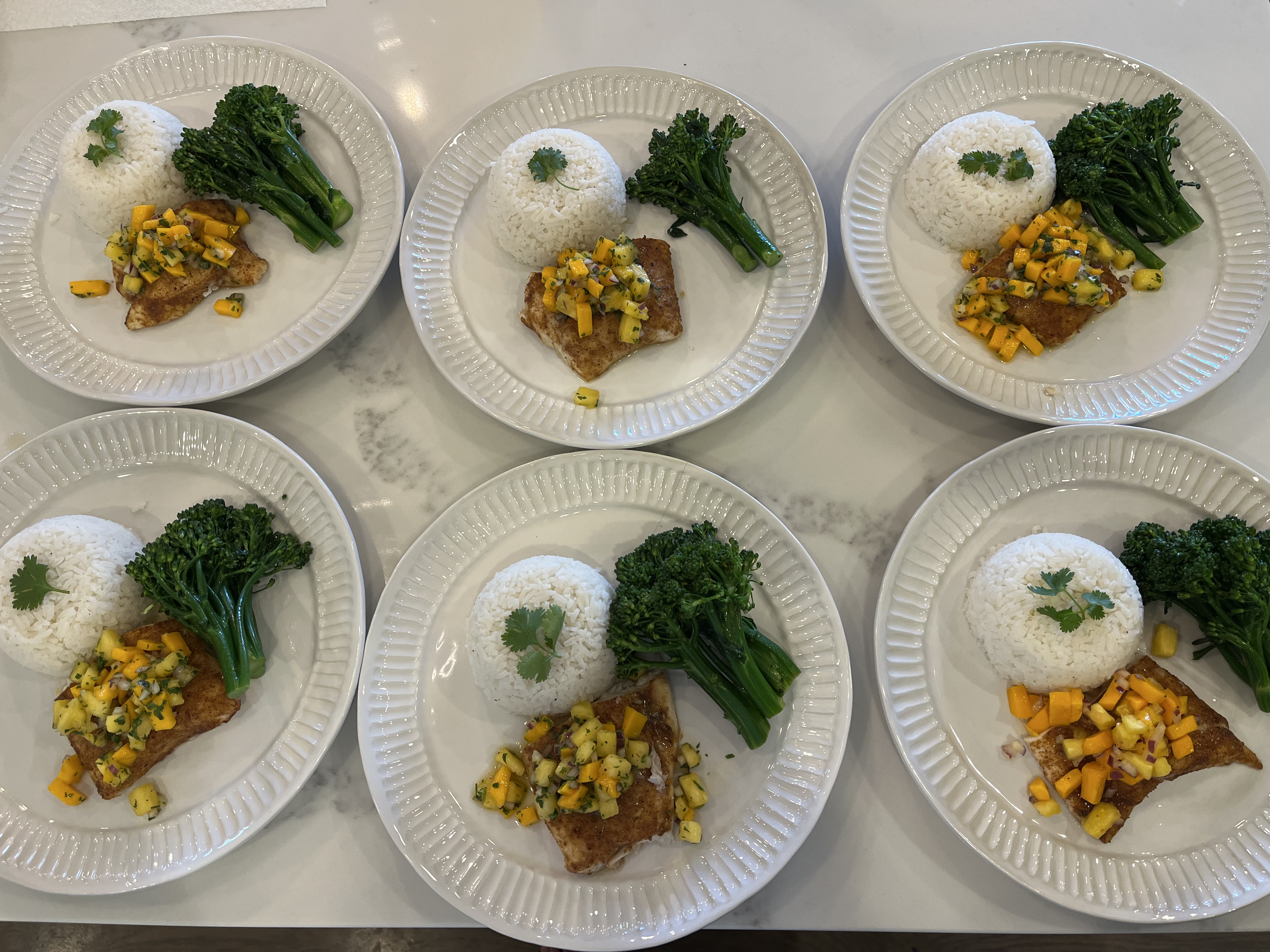 Dinner party plated dishes