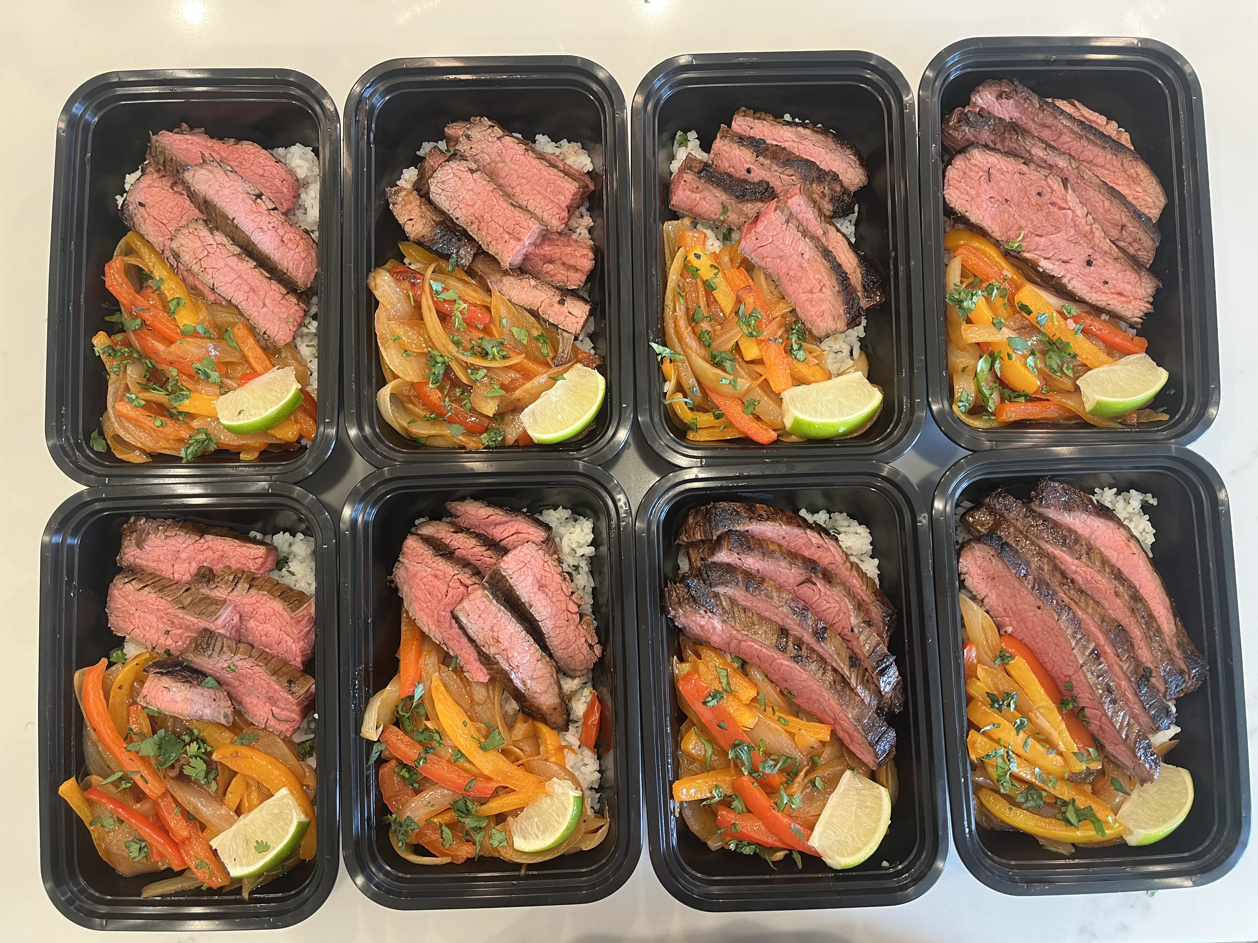 Steak fajita meal prep